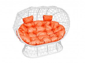Кокон Лежебока на подставке с ротангом оранжевая подушка в Ялуторовске - yalutorovsk.magazinmebel.ru | фото - изображение 1