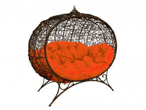Кокон Улей на ножках с ротангом оранжевая подушка в Ялуторовске - yalutorovsk.magazinmebel.ru | фото