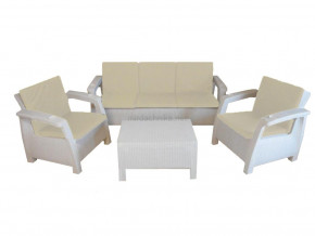 Комплект уличной мебели Yalta Premium Terrace Triple Set белый в Ялуторовске - yalutorovsk.magazinmebel.ru | фото