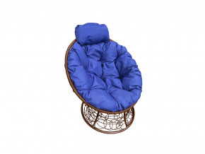 Кресло Папасан мини с ротангом синяя подушка в Ялуторовске - yalutorovsk.magazinmebel.ru | фото