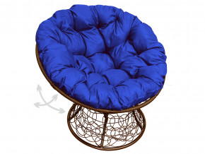 Кресло Папасан пружинка с ротангом синяя подушка в Ялуторовске - yalutorovsk.magazinmebel.ru | фото - изображение 1