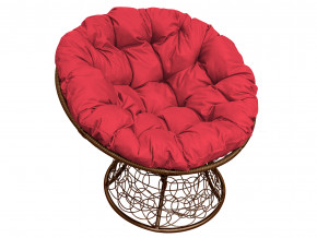 Кресло Папасан с ротангом красная подушка в Ялуторовске - yalutorovsk.magazinmebel.ru | фото - изображение 1