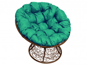 Кресло Папасан с ротангом зелёная подушка в Ялуторовске - yalutorovsk.magazinmebel.ru | фото