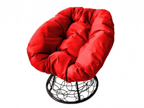 Кресло Пончик с ротангом красная подушка в Ялуторовске - yalutorovsk.magazinmebel.ru | фото - изображение 1