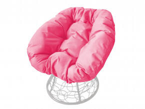 Кресло Пончик с ротангом розовая подушка в Ялуторовске - yalutorovsk.magazinmebel.ru | фото