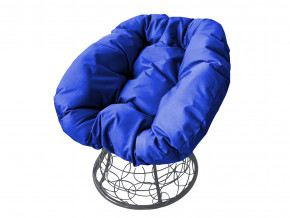 Кресло Пончик с ротангом синяя подушка в Ялуторовске - yalutorovsk.magazinmebel.ru | фото