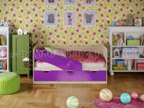 Кровать Бабочки 1600 Фиолетовый металлик в Ялуторовске - yalutorovsk.magazinmebel.ru | фото