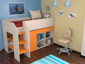 Кровать чердак Теремок 2 Оранжевый в Ялуторовске - yalutorovsk.magazinmebel.ru | фото - изображение 1