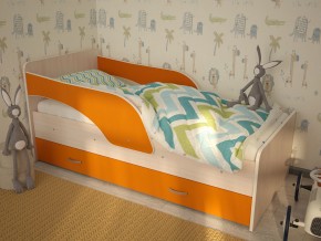 Кровать детская Максимка млечный дуб-оранж в Ялуторовске - yalutorovsk.magazinmebel.ru | фото - изображение 1