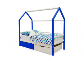 Кровать-домик Svogen с ящиками сине-белый в Ялуторовске - yalutorovsk.magazinmebel.ru | фото