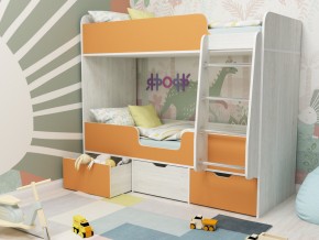 Кровать двухъярусная Малыш двойняшка винтерберг-оранжевый в Ялуторовске - yalutorovsk.magazinmebel.ru | фото