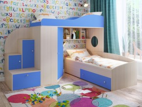 Кровать Кадет 2 Дуб молочный-голубой в Ялуторовске - yalutorovsk.magazinmebel.ru | фото - изображение 1