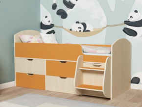Кровать Малыш-7 Дуб-Оранжевый в Ялуторовске - yalutorovsk.magazinmebel.ru | фото