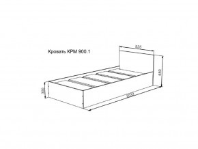 Кровать Мори КРМ 900.1 графит в Ялуторовске - yalutorovsk.magazinmebel.ru | фото - изображение 2