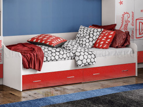 Кровать с ящиками Вега Алфавит Красный в Ялуторовске - yalutorovsk.magazinmebel.ru | фото