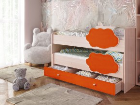 Кровать Соник с ящиком млечный дуб-оранж в Ялуторовске - yalutorovsk.magazinmebel.ru | фото - изображение 1