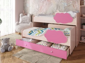 Кровать Соник с ящиком млечный дуб-розовый в Ялуторовске - yalutorovsk.magazinmebel.ru | фото - изображение 1
