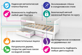 Кровать-тахта Svogen мягкая с ящиками и бортиком с фото белый/барашки в Ялуторовске - yalutorovsk.magazinmebel.ru | фото - изображение 2